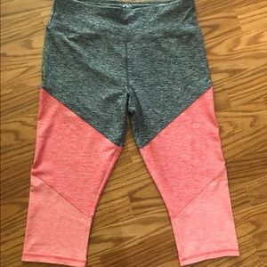 Pink/Grey Capri leggings